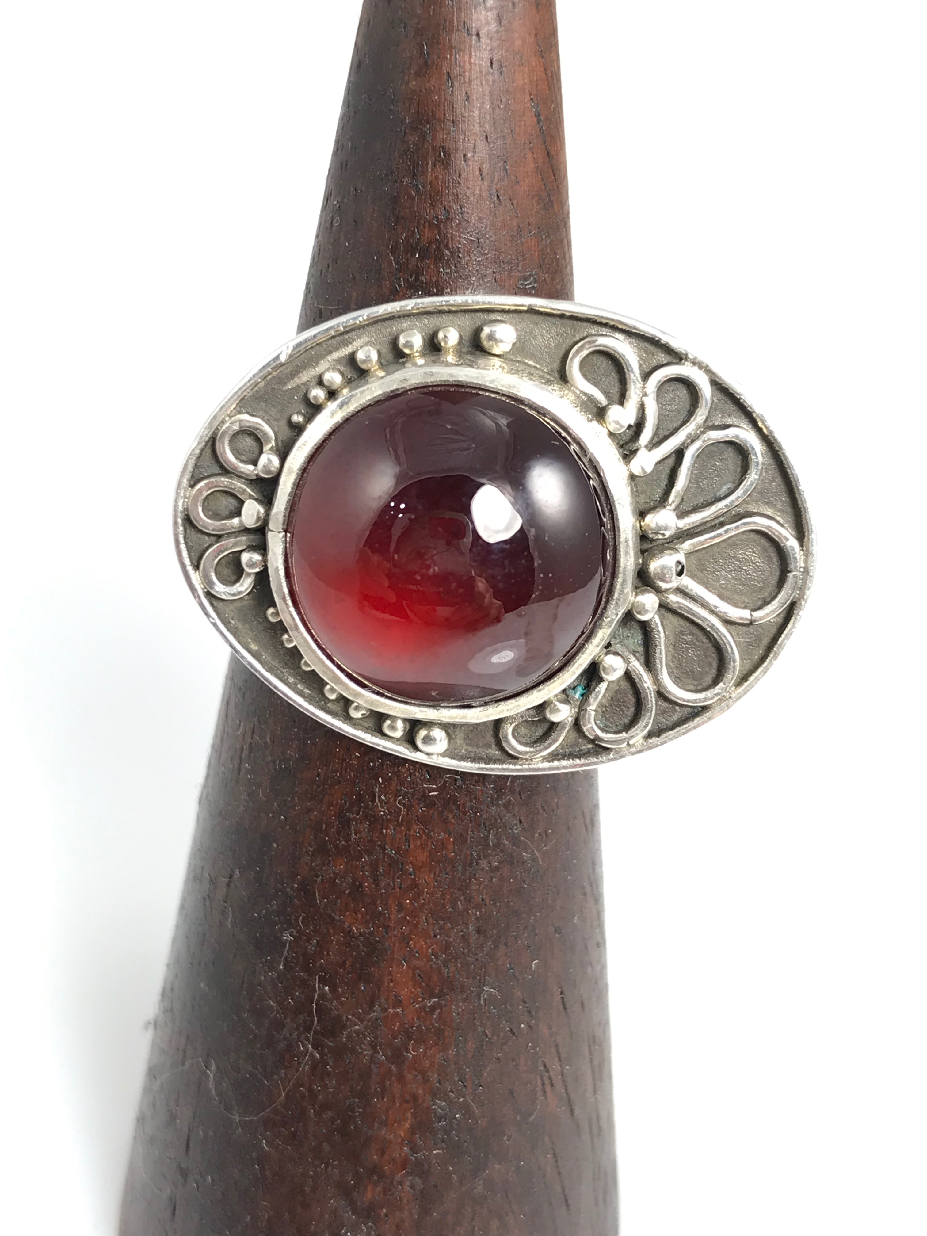  Argentium Garnet Ring 