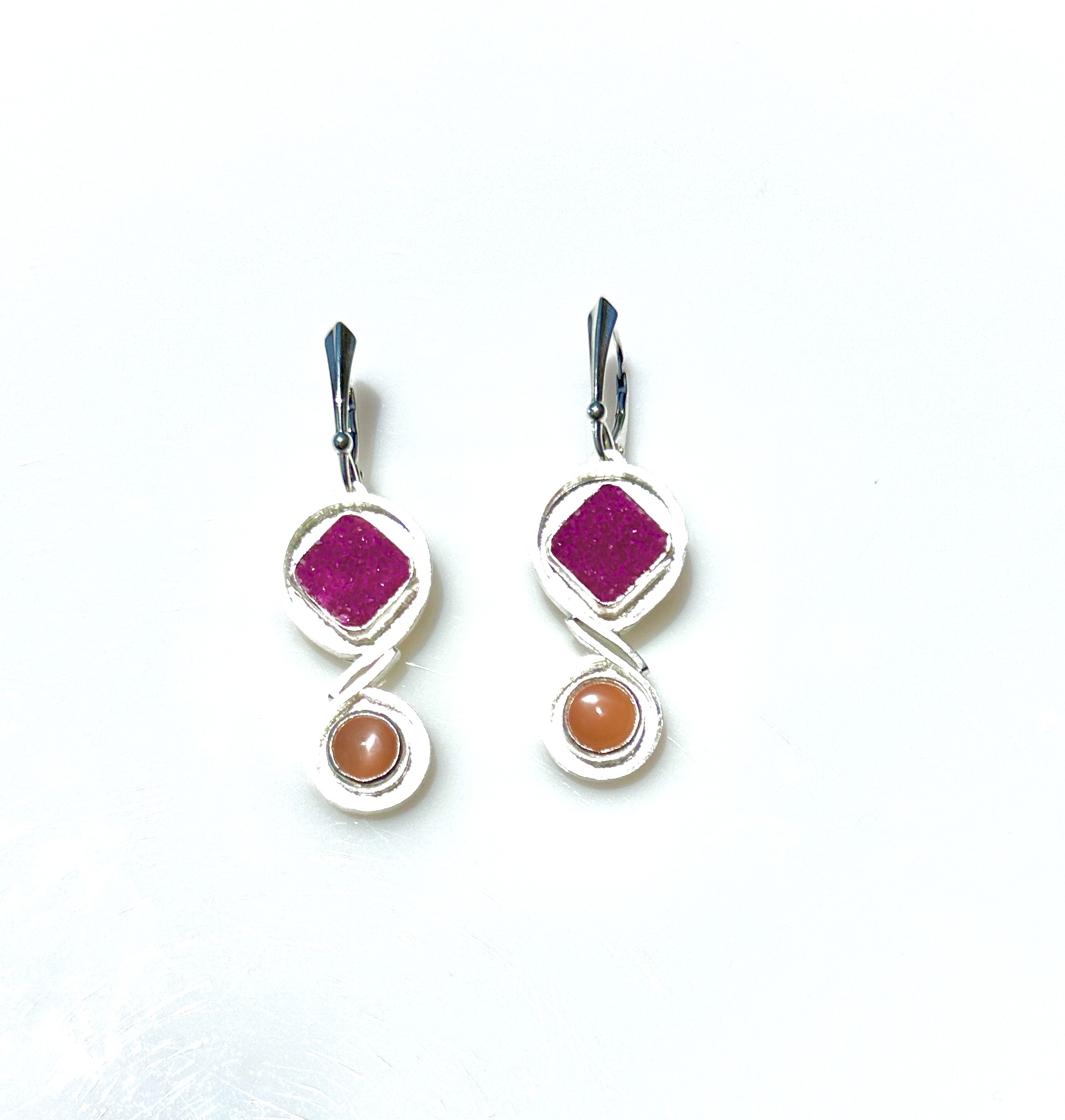  Cobalto Calcite & Red Moonstone Joined Bubbles ERs 